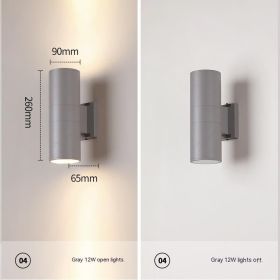 Waterproof Up And Down Spotlight (Option: White Light-Gray Double Head 26W)