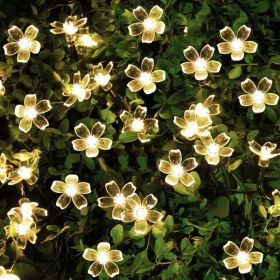 Solar Sakura Small Lantern String Light Outdoor Waterproof Courtyard Arrangement (Option: Warm White-Solar 7meters 50lights)