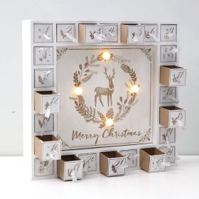 Christmas European Countdown Countdown Calendar Lighting Decoration Gifts (Color: White)