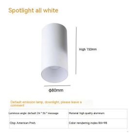 Thigh High Anti-glare Punch Free Ceiling Living Room Aisle Surface Mounted Spotlight (Option: 10w Neutral Light 4000k-All White)