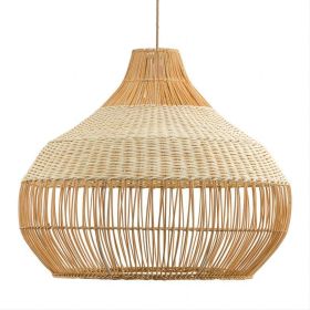Japanese Lighting Creative Rattan Art Rattan Woven Lampshade Bedroom Restaurant (Option: 43X38CM)