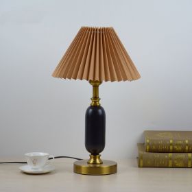 Warm Chinese Style Ceramic Wedding Master Bedroom Decorative Lamp (Option: Khaki-Dimmer Switch-UK)