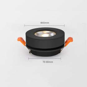LED Household Living Room Background Wall COB Embedded Spotlight (Option: Embedded black-7W 3000K)