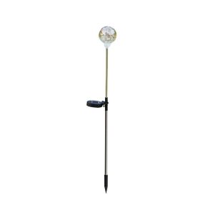 LED Ball Lawn Light Stainless Steel Pole Solar Luminous Ball Landscape Light (Option: Picture Color)