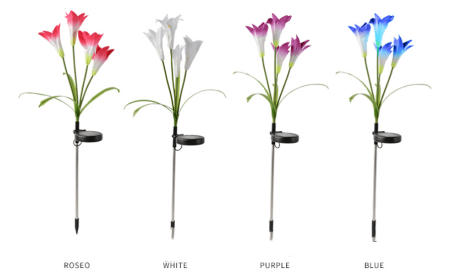 Outdoor Solar Floor Outlet Lighting (Option: Solar Lily Purple-2 Packs Cowhide Box)