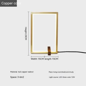 Box Copper Lamps Simple Post-modern Bedroom (Option: 12W-Copper-AU)