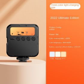 Portable outdoor mini fill light RGB mobile phone live broadcast bracket clip tripod photography soft light LED (Specifications: [Flagship tricolor] light up)