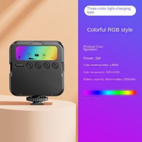 Portable outdoor mini fill light RGB mobile phone live broadcast bracket clip tripod photography soft light LED (Specifications: [RGB type] fill light)